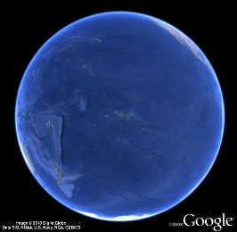 Image of the Pacific side of the globe.