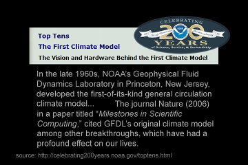 [World's first climate model screen shot]