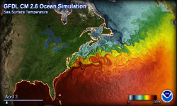 IMAGE FOR NORTH ATLANTIC SST FROM CM26 RESCALED 250 150