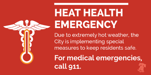[ Philadelphia Heat Health Emergency sign ]